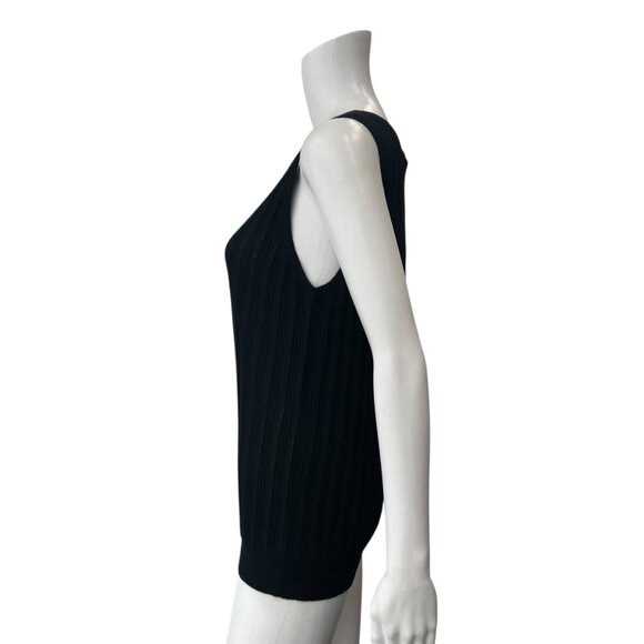 $480 NWT Manrico Black Sheer Knit Tank Top size XL - Picture 5 of 7